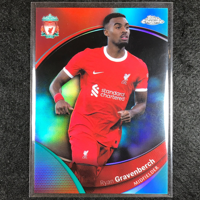2023-24 Topps Chrome Liverpool RYAN GRAVENBERCH Base Aqua 34/99