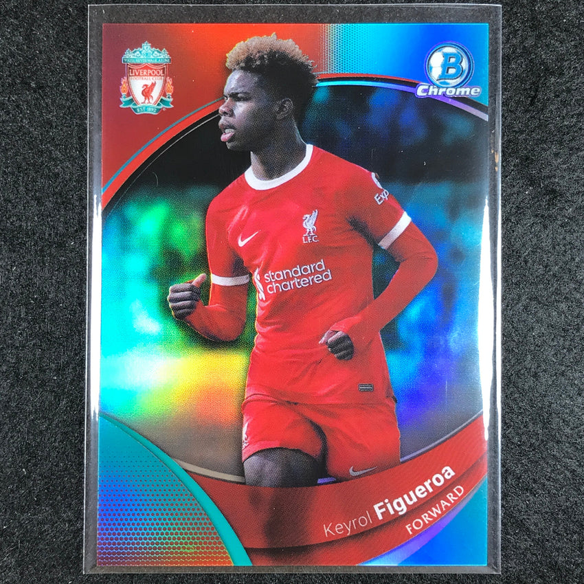 2023-24 Topps Chrome Liverpool KEYROL FIGUEROA Base Aqua 25/99
