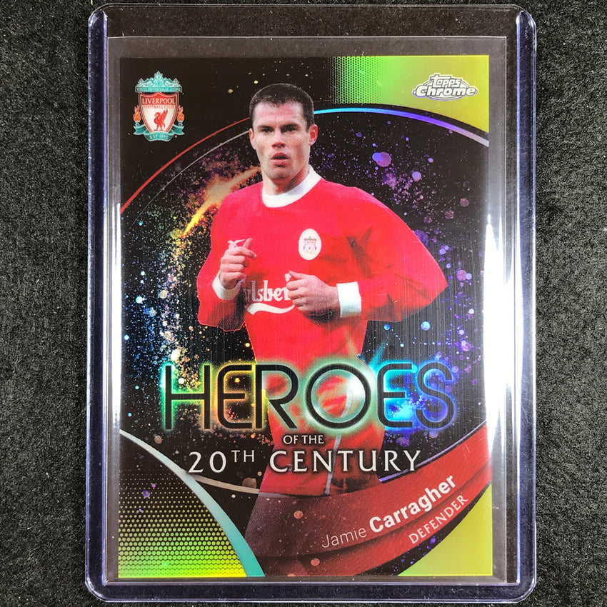 2023-24 Topps Chrome Liverpool JAMIE CARRAGHER Heroes 20th Century Yellow 39/75