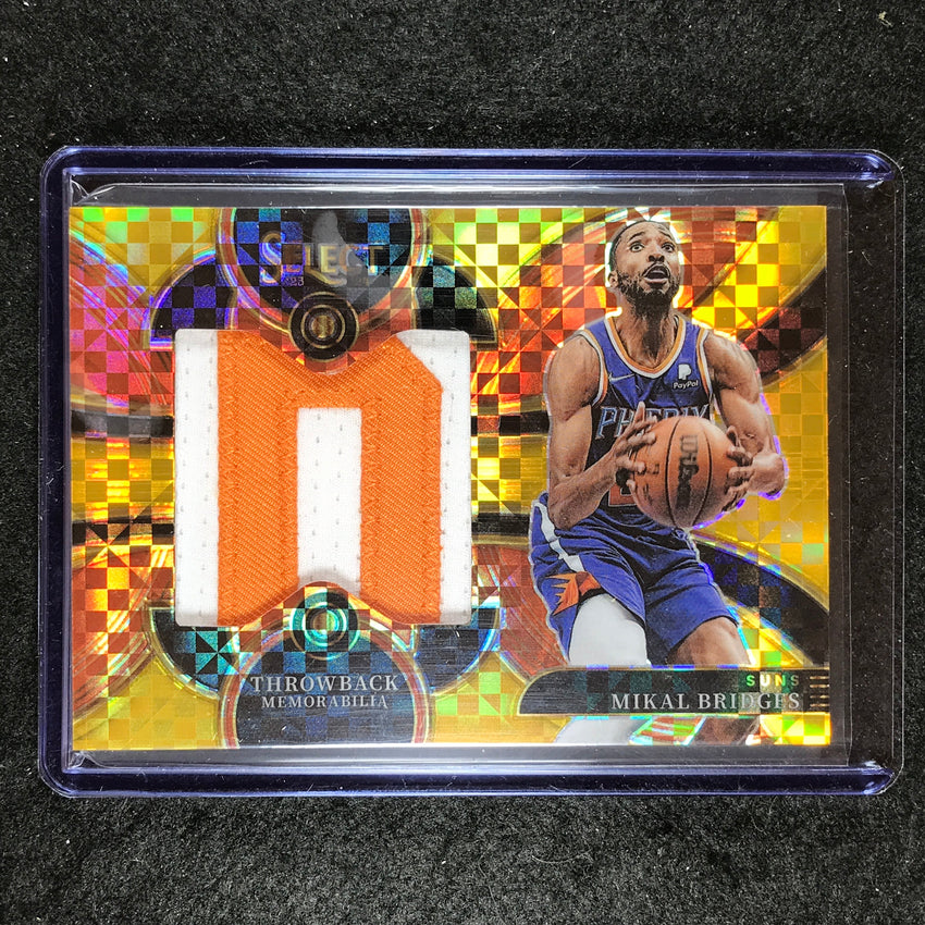 2023-24 Select MIKAL BRIDGES Throwback Memorabilia Patch Relic Gold 10/10