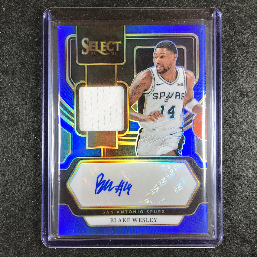 2023-24 Select BLAKE WESLEY Autographed Memorabilia Jersey Auto Blue 46/49