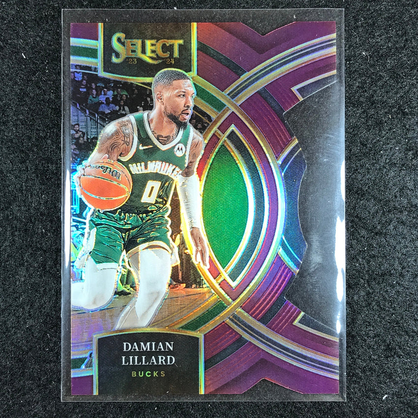 2023-24 Select DAMIAN LILLARD Premier Level Maroon Die-Cut 150/175 No. 138