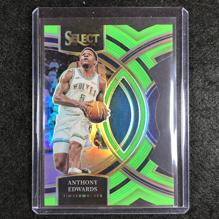 2023-24 Select ANTHONY EDWARDS Premier Level Neon Green Die-Cut 20/75 No. 164