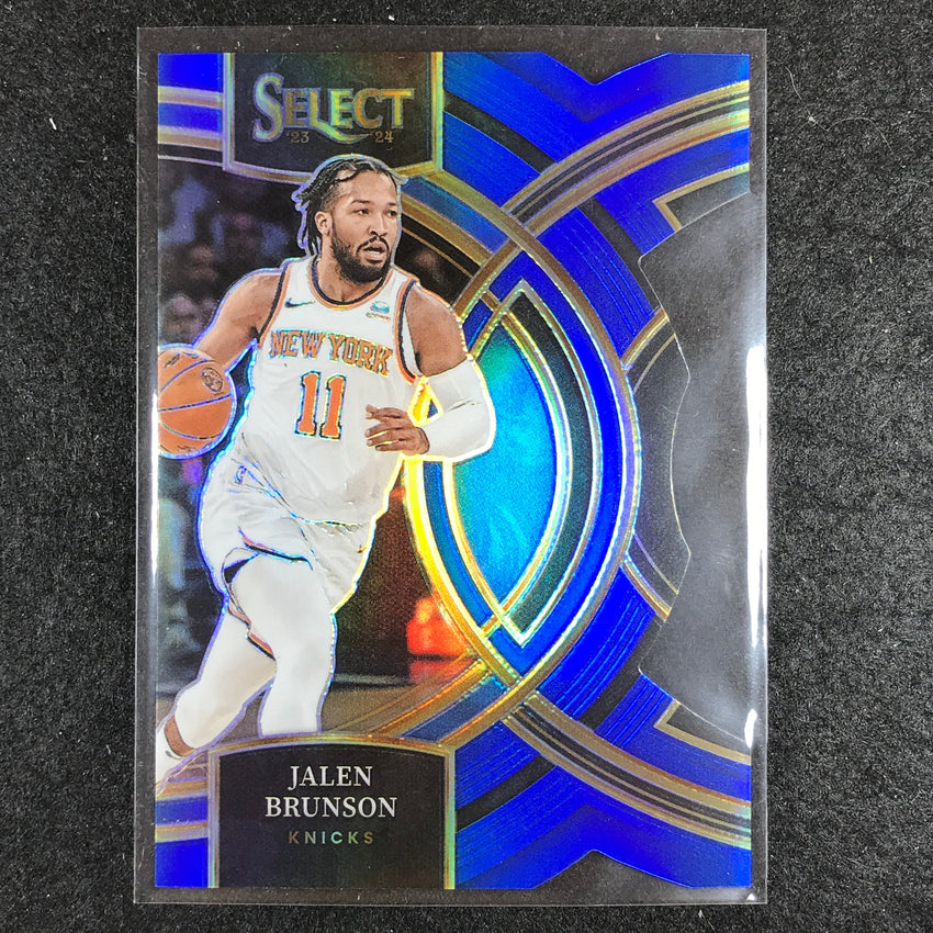 2023-24 Select JALEN BRUNSON Premier Level Blue Die-Cut 77/249 No. 194