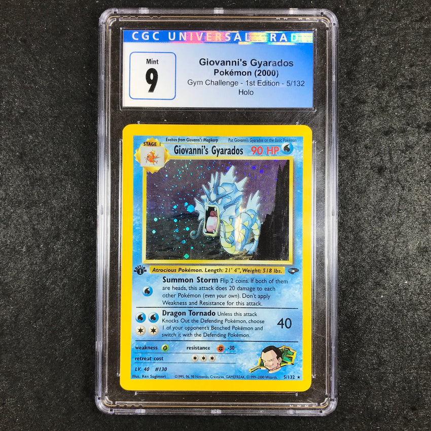 CGC 9 Giovanni's Gyarados - 5/132 - Holo Rare Gym Challenge 1st Edition 031