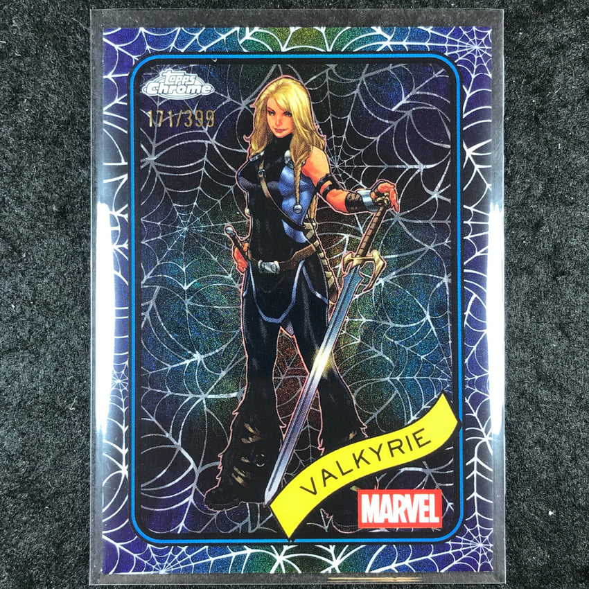 2025 Topps Chrome Marvel VALKYRIE Spider Web /399 #187