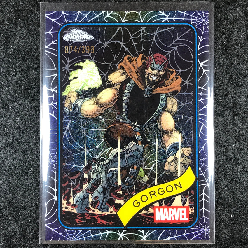 2025 Topps Chrome Marvel GORGON Spider Web /399 #195