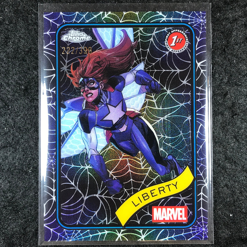 2025 Topps Chrome Marvel LIBERTY Spider Web /399 #198