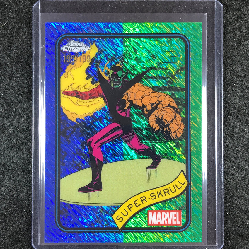 2025 Topps Chrome Marvel SUPER-SKRULL Blue & Green Shimmer 199/199 #11