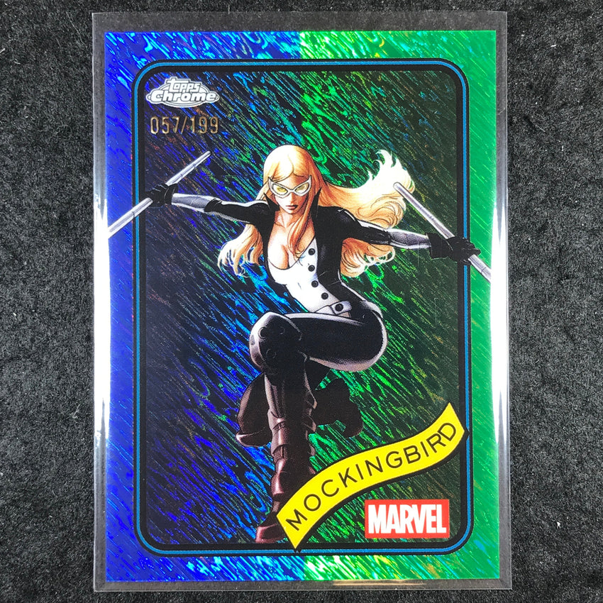 2025 Topps Chrome Marvel MOCKINGBIRD Blue & Green Shimmer /199 #37