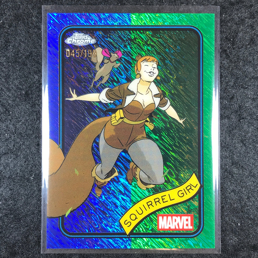 2025 Topps Chrome Marvel SQUIRREL GIRL Blue & Green Shimmer /199 #44