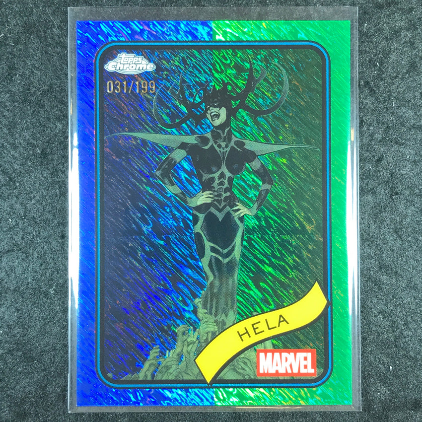 2025 Topps Chrome Marvel HELA Blue & Green Shimmer /199 #79