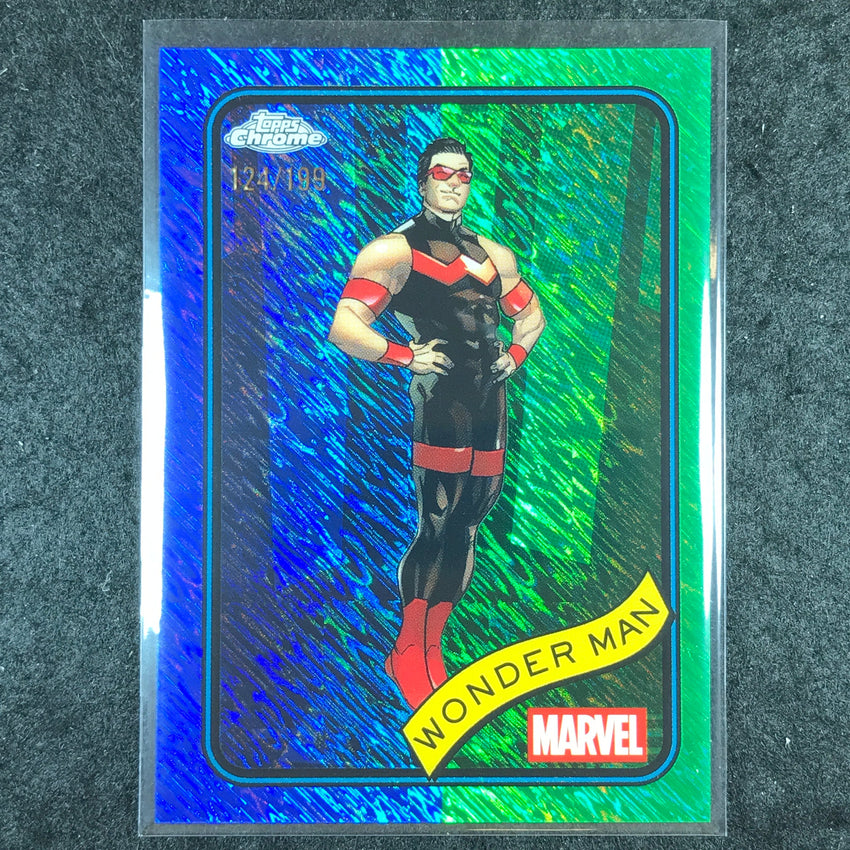 2025 Topps Chrome Marvel WONDER MAN Blue & Green Shimmer /199 #100