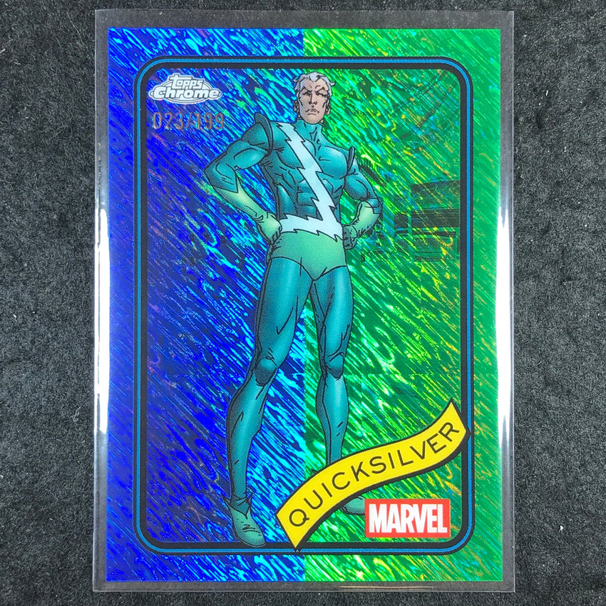 2025 Topps Chrome Marvel QUICKSILVER Blue & Green Shimmer /199 #121