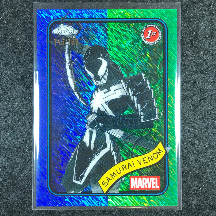 2025 Topps Chrome Marvel SAMURAI VENOM Blue & Green Shimmer /199 #127