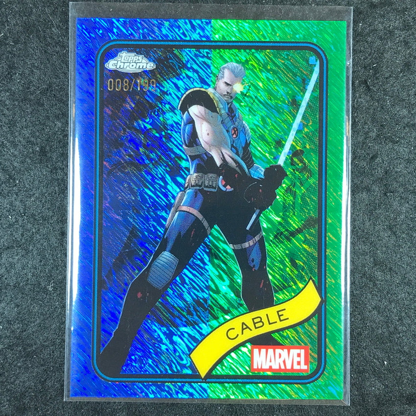 2025 Topps Chrome Marvel CABLE Blue & Green Shimmer /199 #145