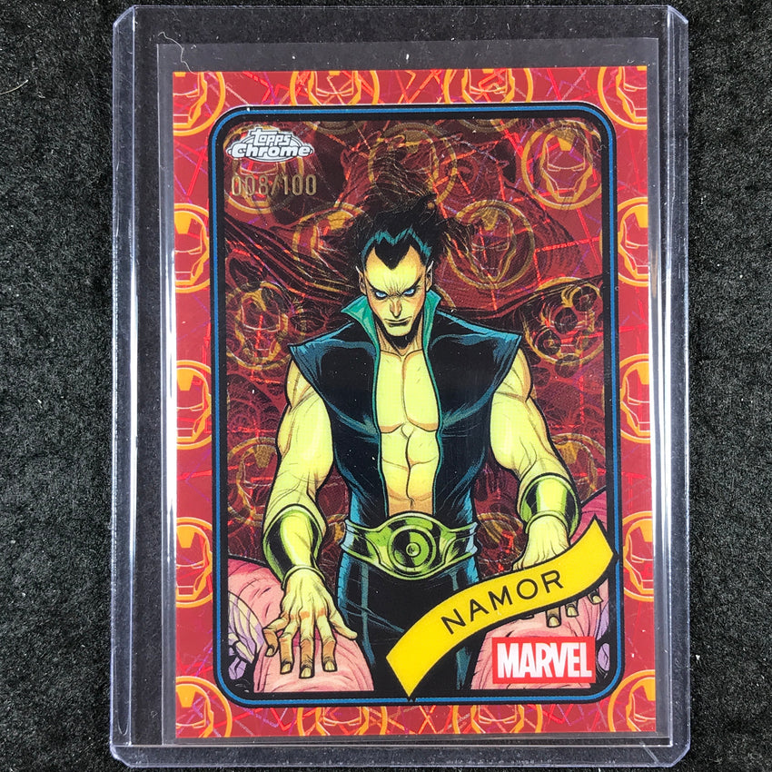 2025 Topps Chrome Marvel NAMOR Iron Man Red & Gold 8/100 #12