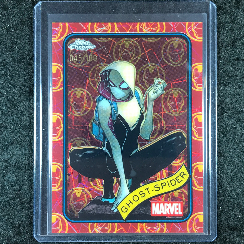 2025 Topps Chrome Marvel GHOST-SPIDER Iron Man Red & Gold 45/100 #29