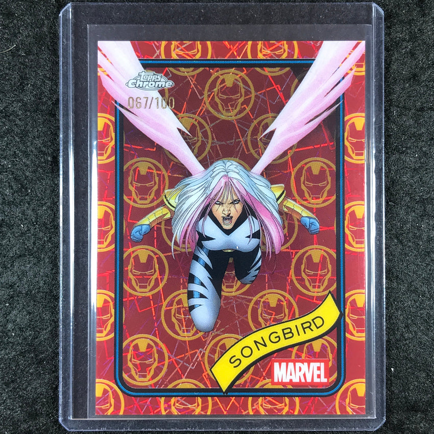 2025 Topps Chrome Marvel SONGBIRD Iron Man Red & Gold 67/100 #61