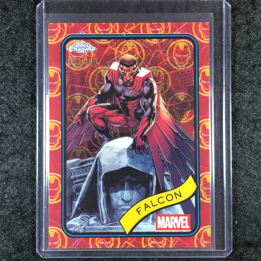 2025 Topps Chrome Marvel FALCON Iron Man Red & Gold 23/100 #80