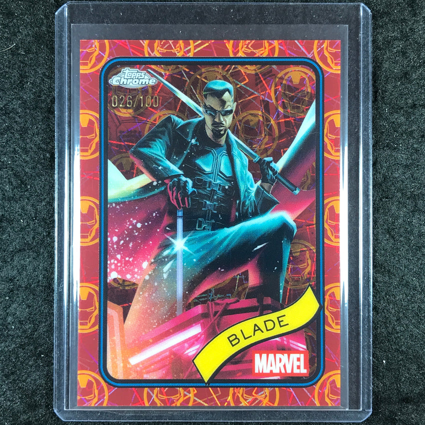 2025 Topps Chrome Marvel BLADE Iron Man Red & Gold 26/100 #126