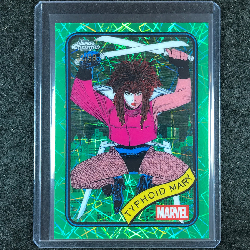 2025 Topps Chrome Marvel TYPHOID MARY Hulk Green Lazer 52/99 #123