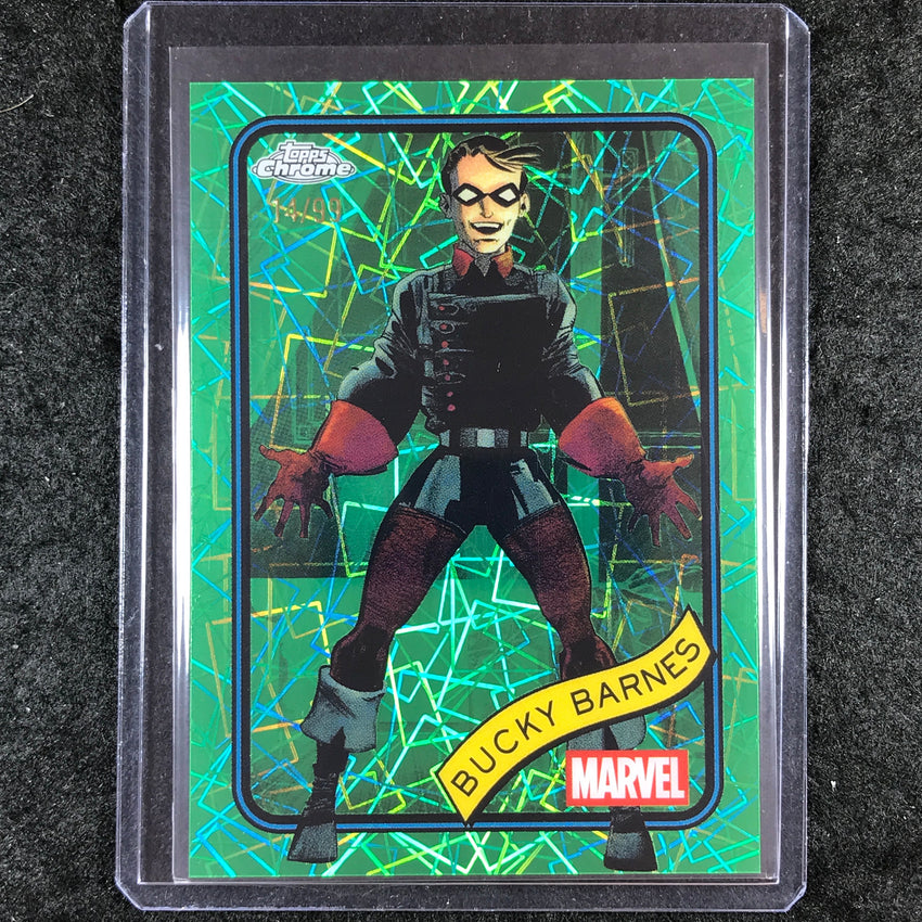 2025 Topps Chrome Marvel BUCKY BARNES Hulk Green Lazer 14/99 #124