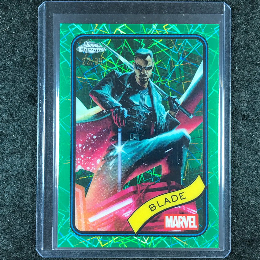 2025 Topps Chrome Marvel BLADE Hulk Green Lazer 22/99 #126