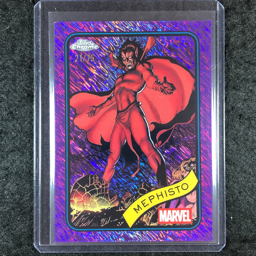 2025 Topps Chrome Marvel MEPHISTO Purple Shimmer 21/75 #102