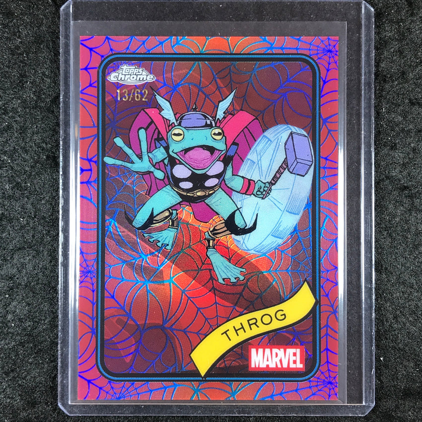 2025 Topps Chrome Marvel THROG Blue & Red Spider Web 13/62 #46