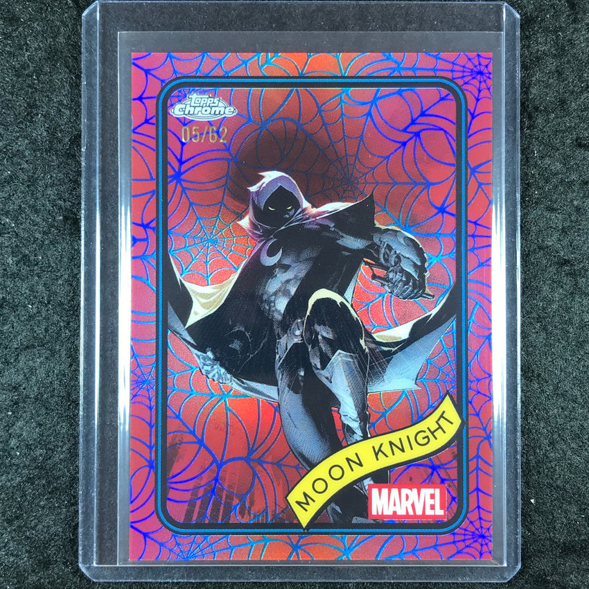 2025 Topps Chrome Marvel MOON KNIGHT Blue & Red Spider Web 5/62 #98