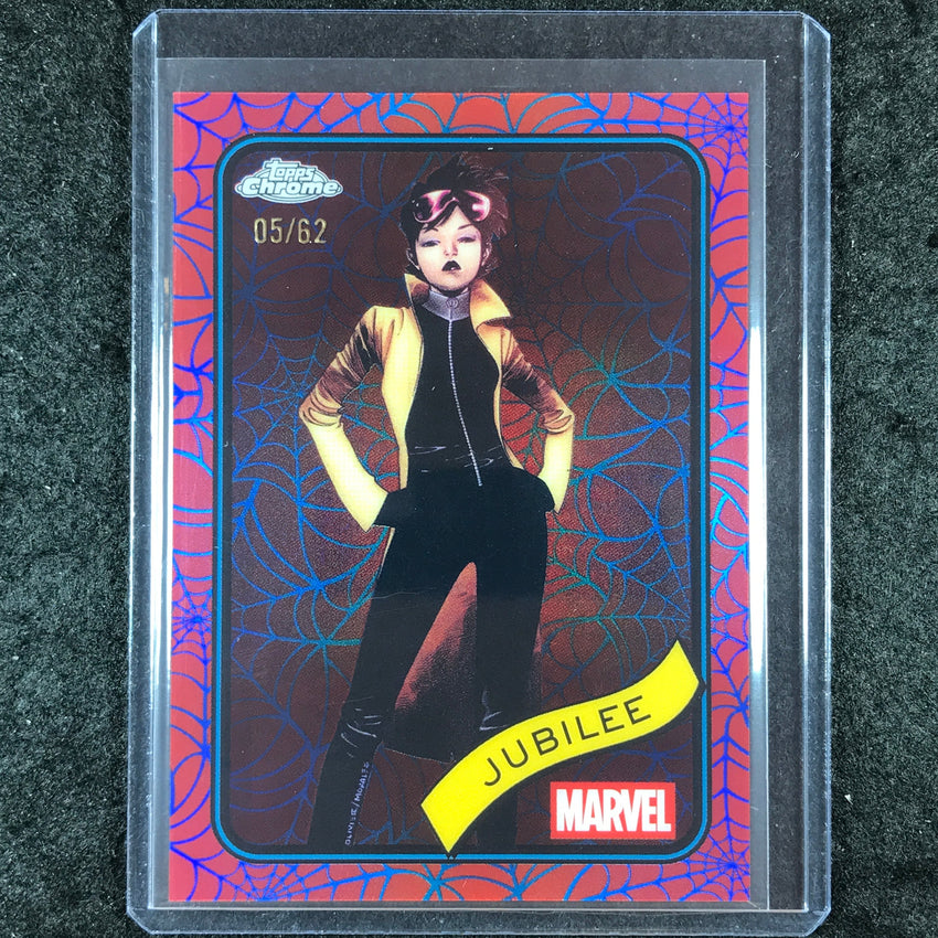 2025 Topps Chrome Marvel JUBILEE Blue & Red Spider Web 5/62 #131