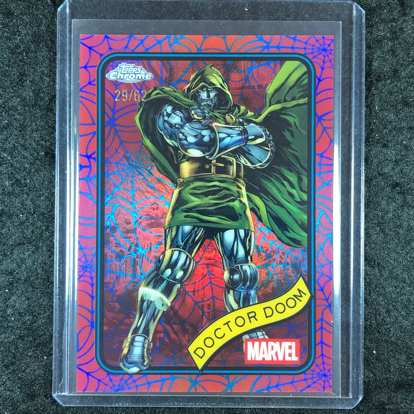 2025 Topps Chrome Marvel DOCTOR DOOM Blue & Red Spider Web 29/62 #148