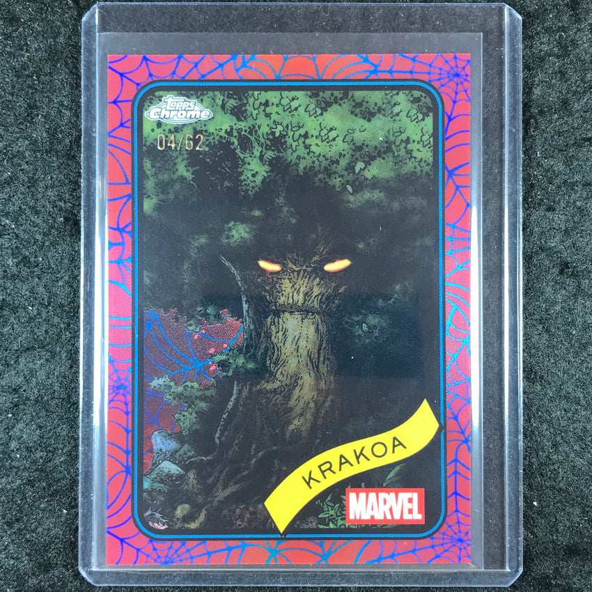 2025 Topps Chrome Marvel KRAKOA Blue & Red Spider Web 4/62 #180