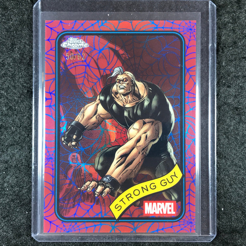 2025 Topps Chrome Marvel STRONG GUY Blue & Red Spider Web 50/62 #182