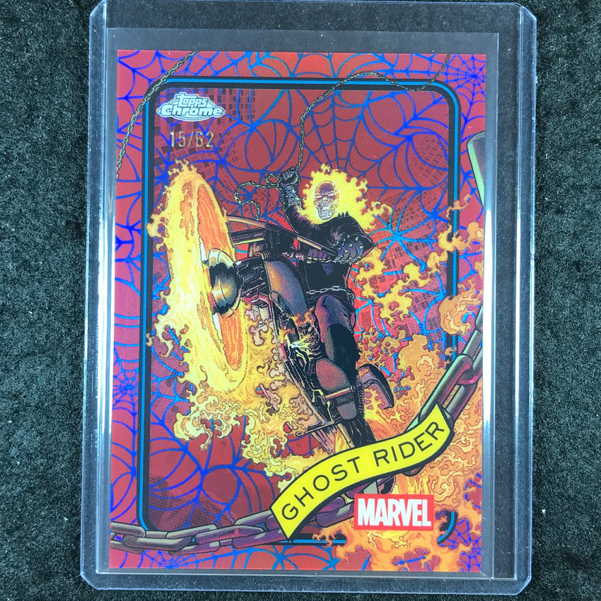 2025 Topps Chrome Marvel GHOST RIDER Blue & Red Spider Web 15/62 #183