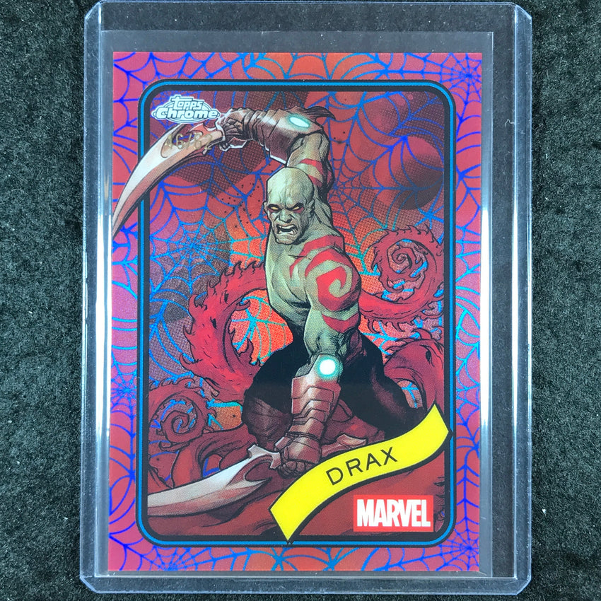 2025 Topps Chrome Marvel DRAX Blue & Red Spider Web 46/62 #184