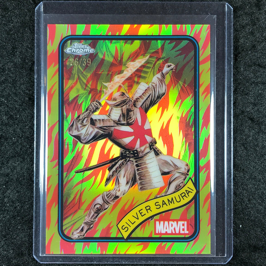2025 Topps Chrome Marvel SILVER SAMURAI Human Torch Refractor 26/39 #59