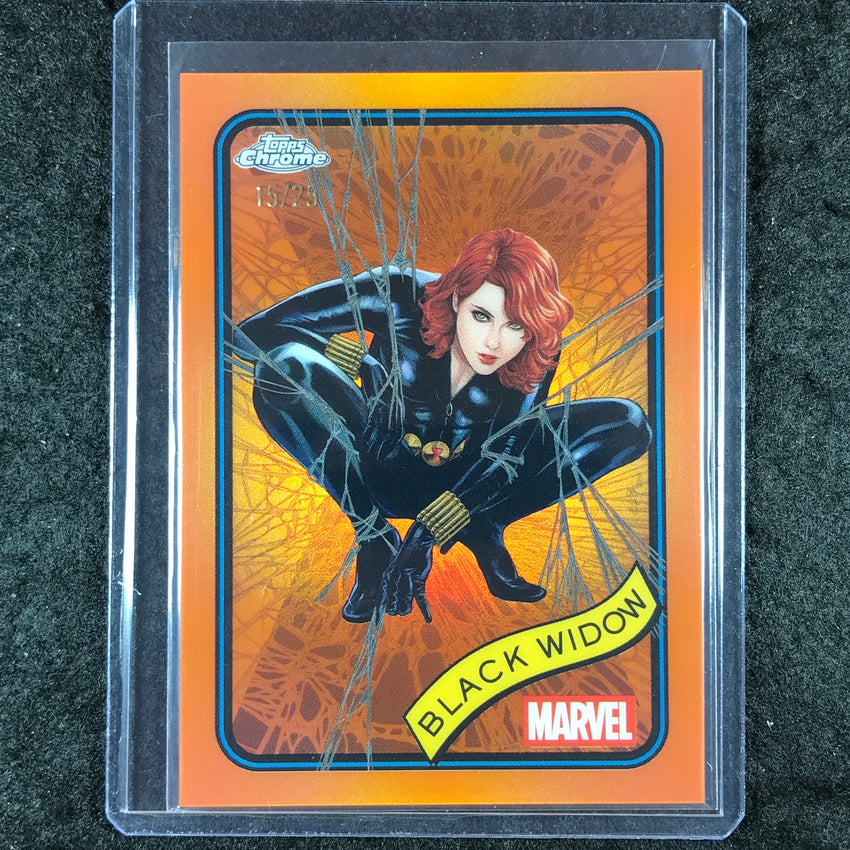 2025 Topps Chrome Marvel BLACK WIDOW Orange 15/25 #129