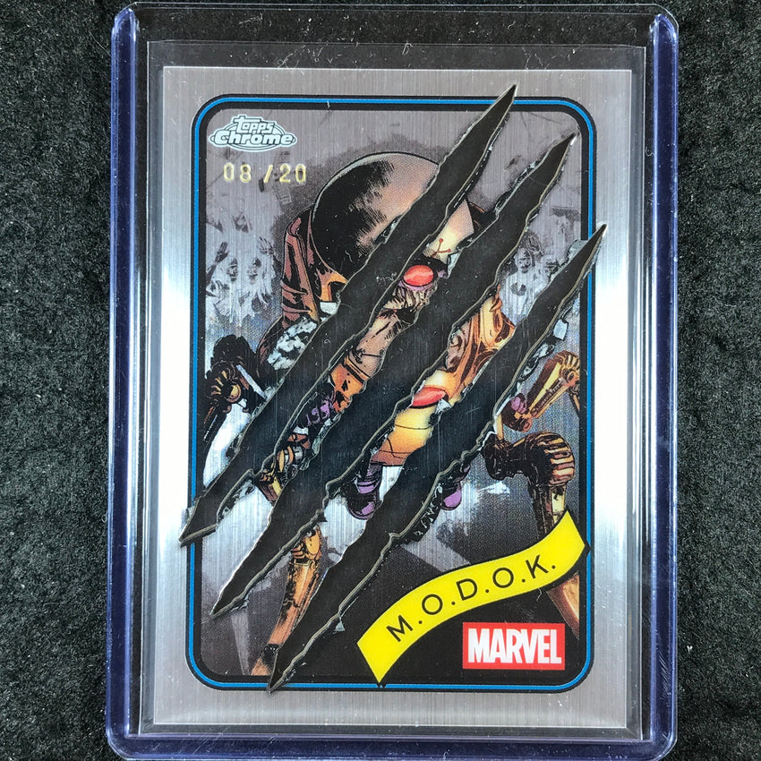 2025 Topps Chrome Marvel M.O.D.O.K. Wolverine Adamantium Clawed Chrome 8/20