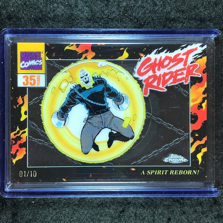 2025 Topps Chrome Marvel GHOST RIDER 35 Years of Ghost Rider SSP 1/10