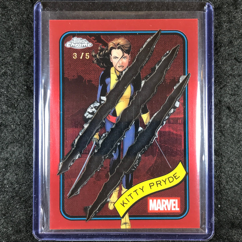 2025 Topps Chrome Marvel KITTY PRYDE Wolverine Adamantium Clawed Chrome Red 3/5