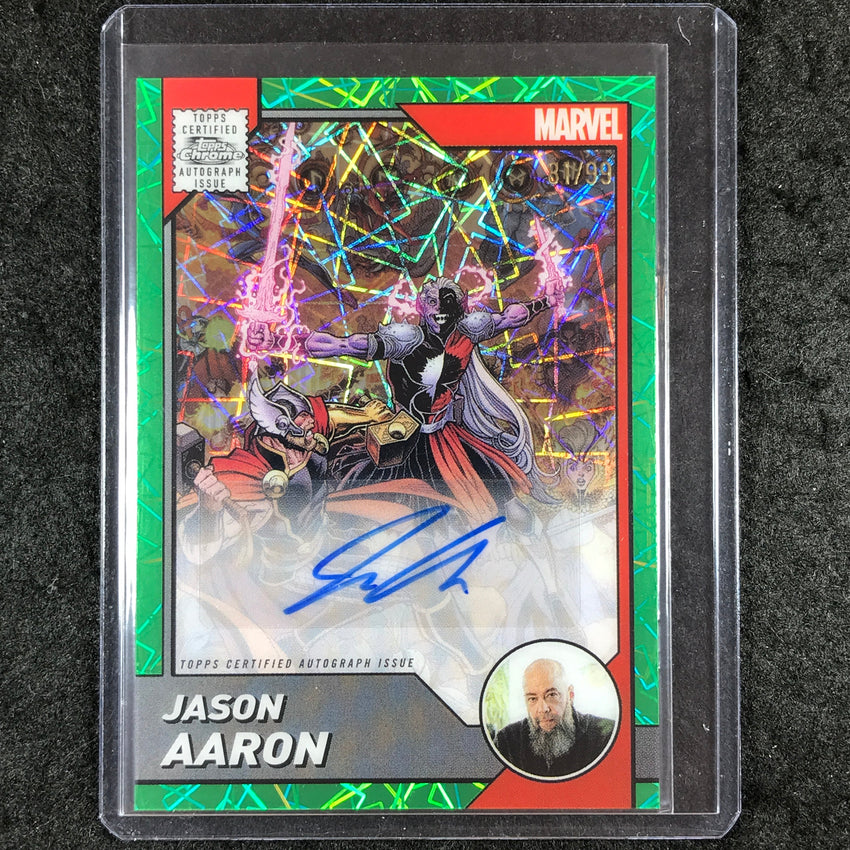 2025 Topps Chrome Marvel MALEKITH JASON AARON Comic Artist Auto Green 81/99