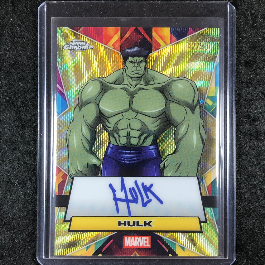 2025 Topps Chrome Marvel HULK Facsimile Autograph Gold Wave 42/50