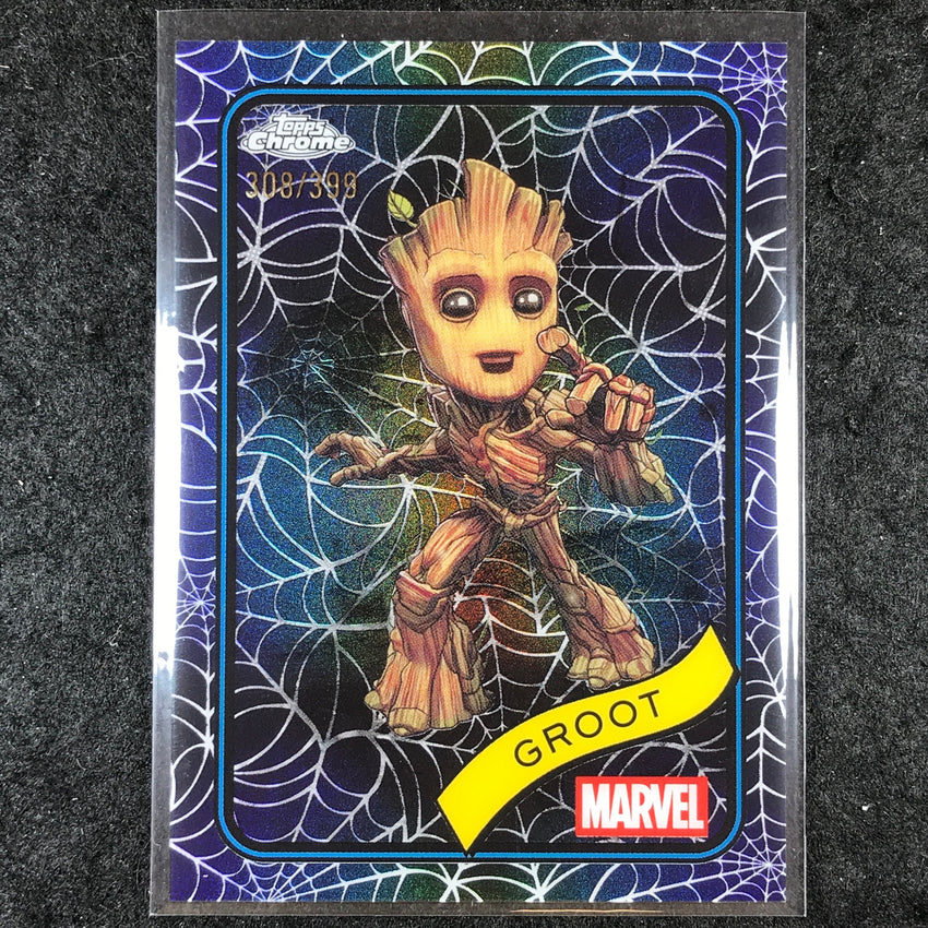 2025 Topps Chrome Marvel GROOT Spider Web /399 #35
