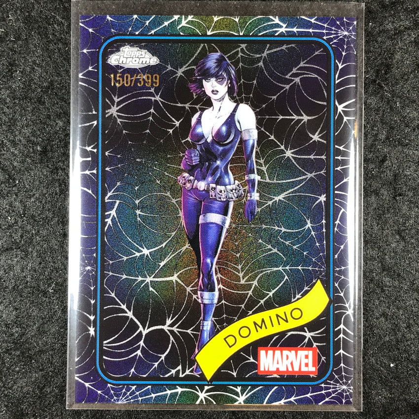 2025 Topps Chrome Marvel DOMINO Spider Web /399 #154