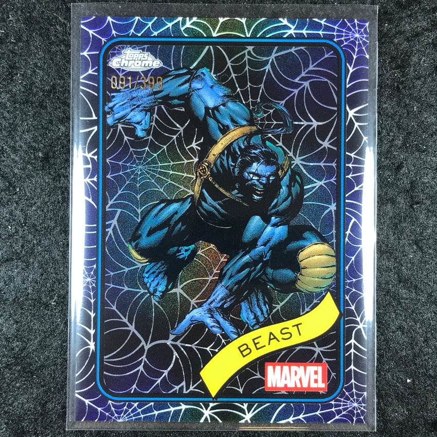 2025 Topps Chrome Marvel BEAST Spider Web /399 #177