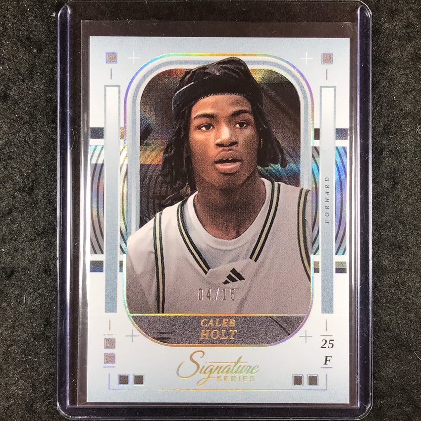 2025-26 Panini Signature Series CALEB HOLT Base Plaid 4/15 #82
