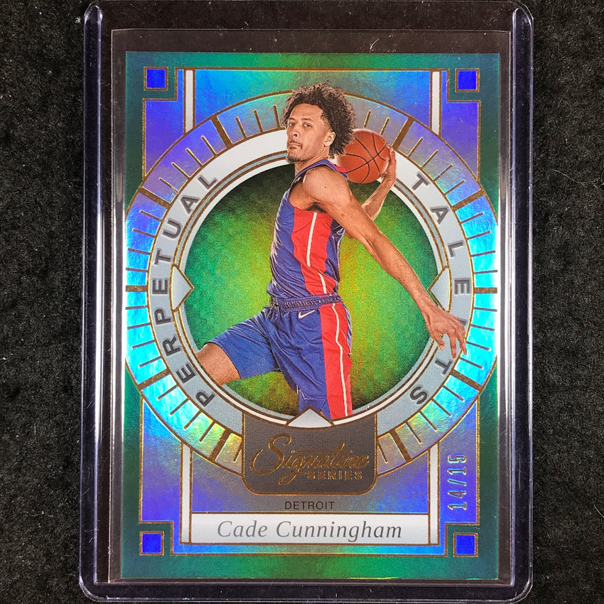 2025-26 Panini Signature Series CADE CUNNINGHAM Perpetual Talents Green 14/15 #3