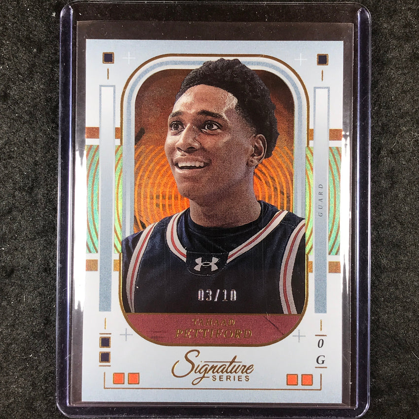 2025-26 Panini Signature Series TAHAAD PETTIFORD Base Gold 3/10 #62